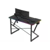 Mesa gaming Huzaro Hero 1.7 RGB negra — escritorio ergonómico recto 1200x600 mm, 750 mm de altura, LED, portavasos, soporte para auriculares