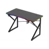 Mesa gaming Huzaro Hero 1.7 RGB negra — escritorio ergonómico recto 1200x600 mm, 750 mm de altura, LED, portavasos, soporte para auriculares
