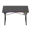 Mesa gaming Huzaro Hero 1.7 RGB negra — escritorio ergonómico recto 1200x600 mm, 750 mm de altura, LED, portavasos, soporte para auriculares