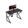 Mesa gaming Huzaro Hero 1.7 RGB negra — escritorio ergonómico recto 1200x600 mm, 750 mm de altura, LED, portavasos, soporte para auriculares