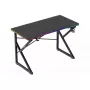 Mesa gaming Huzaro Hero 1.7 RGB negra — escritorio ergonómico recto 1200x600 mm, 750 mm de altura, LED, portavasos, soporte para auriculares