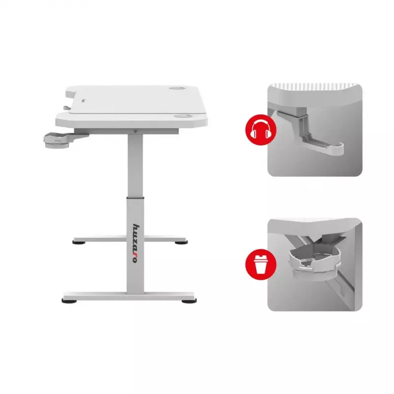 Huzaro Hero 2.6 White escritorio para videojuegos, 120 x 60 cm
