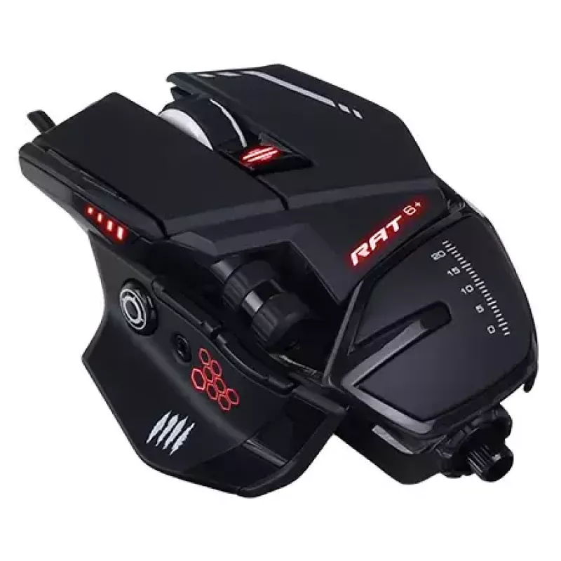 Ratón gaming Mad Catz R.A.T. 6+ USB Type-A, diestro, 12.000 DPI, 11 botones, negro, con cable