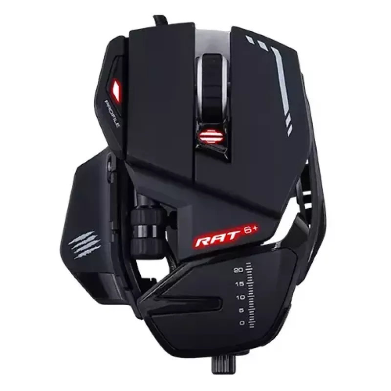 Ratón gaming Mad Catz R.A.T. 6+ USB Type-A, diestro, 12.000 DPI, 11 botones, negro, con cable