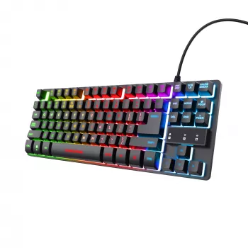 Teclado gaming Trust GXT 833 Thado USB neerlandés negro, plateado