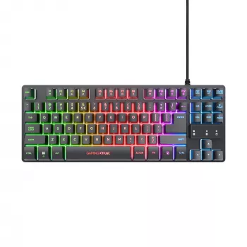 Teclado gaming Trust GXT 833 Thado USB neerlandés negro, plateado