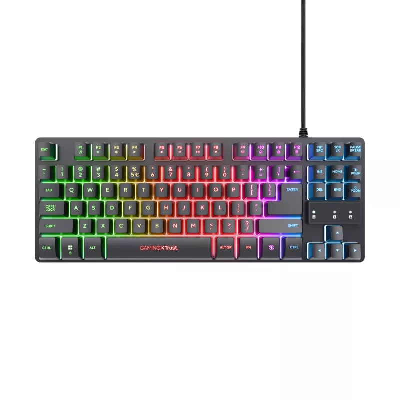Teclado gaming Trust GXT 833 Thado USB neerlandés negro, plateado