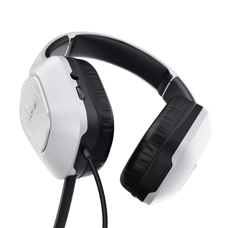 Auriculares Trust GXT 415W Zirox con cable diadema gaming blancos