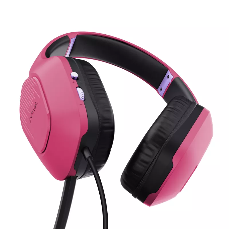 Auriculares Trust GXT 415P Zirox con cable diadema gaming rosa