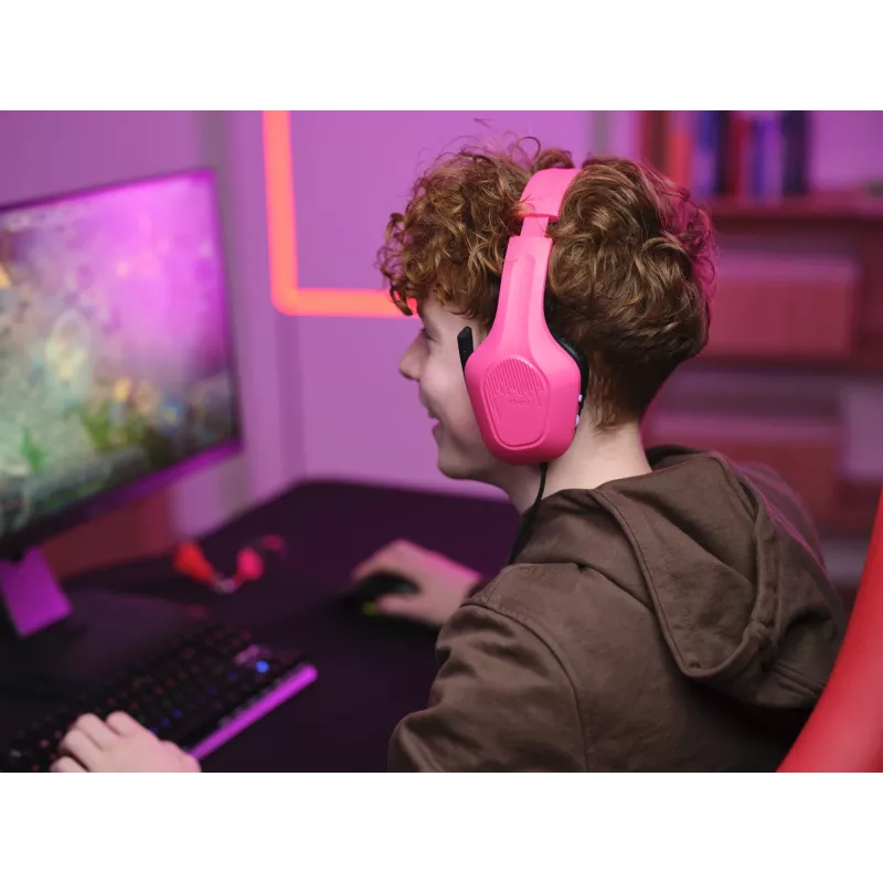 Auriculares Trust GXT 415P Zirox con cable diadema gaming rosa