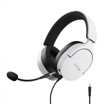 Auriculares Trust GXT 489W FAYZO con cable diadema gaming negros, blancos
