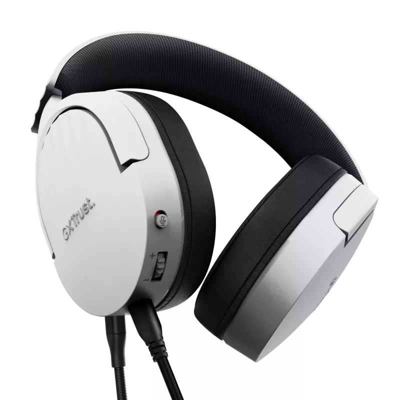 Auriculares Trust GXT 489W FAYZO con cable diadema gaming negros, blancos