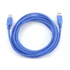 Cable USB 3.0 GEMBIRD conector macho A a conector macho B 3 m – Azul