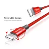 Cable USB-A a Lightning Baseus Yiven 1,8 m, salida 2 A, rojo, funda de elastómero termoplástico