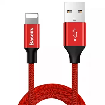 Cable USB-A a Lightning Baseus Yiven 1,8 m, salida 2 A, rojo, funda de elastómero termoplástico
