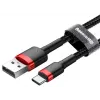 BASEUS Cable de carga rápida Cafule trenzado - USB Type-A a Type-C 2A - 2 m - Negro (nailon)