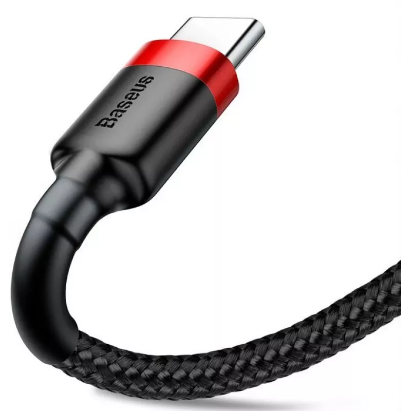 BASEUS Cable de carga rápida Cafule trenzado - USB Type-A a Type-C 2A - 2 m - Negro (nailon)