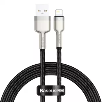 Cable de transferencia de datos Cafule Fast Charge BASEUS - USB Type-A a Lightning - 480 Mbit/s (2,4 A PD) - 1 m - negro