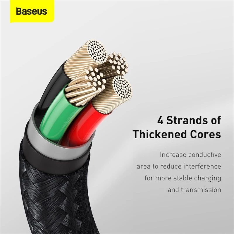 Cable de transferencia de datos Cafule Fast Charge BASEUS - USB Type-A a Lightning - 480 Mbit/s (2,4 A PD) - 1 m - negro