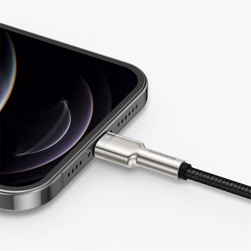 Cable de transferencia de datos Cafule Fast Charge BASEUS - USB Type-A a Lightning - 480 Mbit/s (2,4 A PD) - 1 m - negro