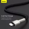 Cable de transferencia de datos Cafule Fast Charge BASEUS - USB Type-A a Lightning - 480 Mbit/s (2,4 A PD) - 1 m - negro