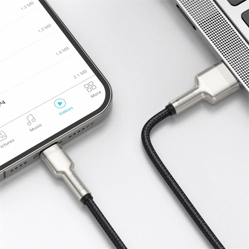 Cable de transferencia de datos Cafule Fast Charge BASEUS - USB Type-A a Lightning - 480 Mbit/s (2,4 A PD) - 1 m - negro