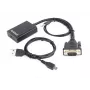 Cable adaptador VGA a HDMI GEMBIRD, alimentado por USB 15 cm - negro