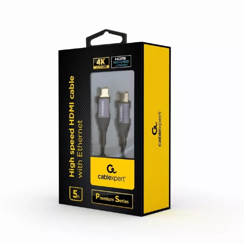 Cable HDMI High-Speed con Ethernet GEMBIRD - Serie Premium, 5,0 m