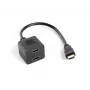 Divisor de vídeo HDMI LANBERG AD-0019-BK — 2 salidas HDMI, Full HD 1920x1080, cable de 0,2 m, negro