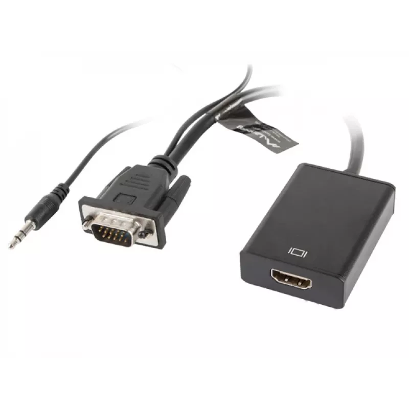 Adaptador de cable de vídeo LANBERG HDMI tipo A (estándar) VGA (D-Sub) 0,2 m negro