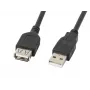 Cable USB-A a USB-A LANBERG CA-USBE-10CC-0007-BK, USB 2.0, 0,7 m, negro