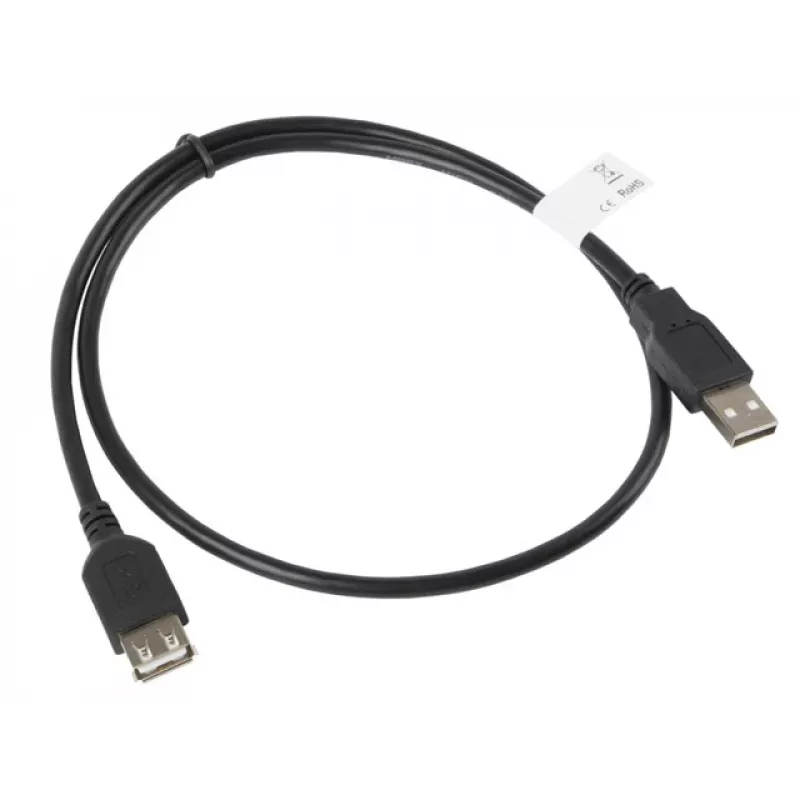 Cable USB-A a USB-A LANBERG CA-USBE-10CC-0007-BK, USB 2.0, 0,7 m, negro
