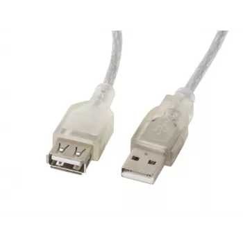 Cable USB LANBERG CA-USBE-12CC-0018-TR 1,8 m USB 2.0 A‑a‑A transparente
