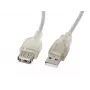 Cable USB LANBERG CA-USBE-12CC-0018-TR 1,8 m USB 2.0 A‑a‑A transparente