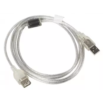 Cable USB LANBERG CA-USBE-12CC-0018-TR 1,8 m USB 2.0 A‑a‑A transparente