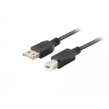 Cable LANBERG USB-A(m)->USB-B(m) 2.0 1 m negro con ferrita, caja