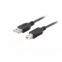 Cable LANBERG USB-A(m)->USB-B(m) 2.0 1 m negro con ferrita, caja