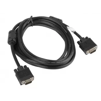 Cable VGA LANBERG M/m, doble apantallado, ferrita, 3 m, negro