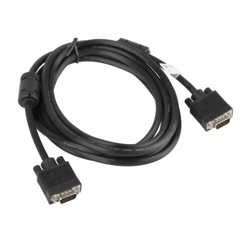 Cable VGA LANBERG M/m, doble apantallado, ferrita, 3 m, negro