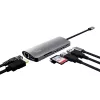 Trust Dalyx 23775 adaptador multipuerto USB-C 7 en 1, USB-C 3.2, HDMI, RJ-45 Gigabit Ethernet, lector SD/microSD, plateado