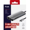 Trust Dalyx 23775 adaptador multipuerto USB-C 7 en 1, USB-C 3.2, HDMI, RJ-45 Gigabit Ethernet, lector SD/microSD, plateado