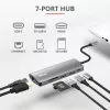 Trust Dalyx 23775 adaptador multipuerto USB-C 7 en 1, USB-C 3.2, HDMI, RJ-45 Gigabit Ethernet, lector SD/microSD, plateado