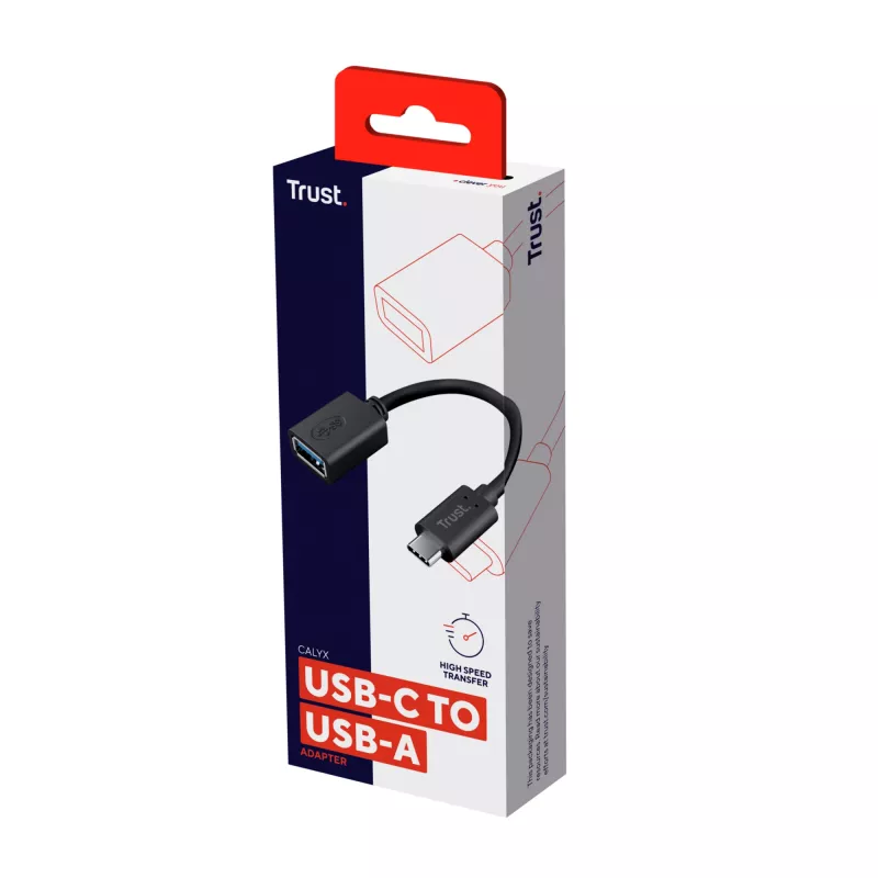 Trust Calyx 20967 adaptador de USB-C (macho) a USB-A (hembra), USB 3.1 Gen 1, negro