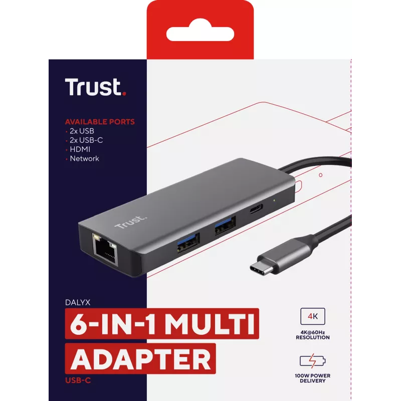 Trust Dalyx USB Type-C 1000 Mbit/s plateado