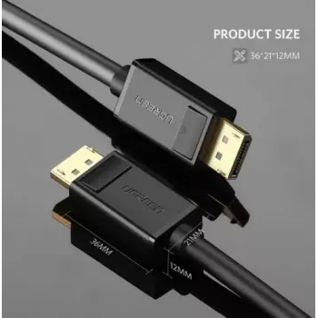 Cable DisplayPort UGREEN DP102 1 m, DisplayPort 1.2, 21,6 Gbit/s, 3840×2160@60Hz, negro