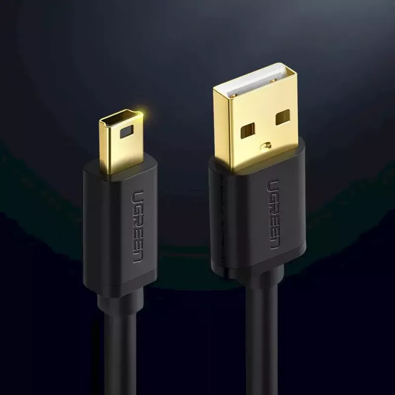 Cable USB UGREEN 10385 Mini-USB 480 Mbit/s 1,5 m negro, carga rápida