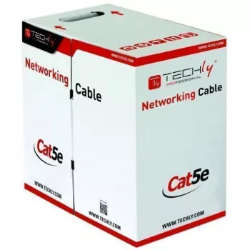 Cable Techly F/UTP Cat.5E CCA 305 m sólido para exterior negro ITP8-RIS-0305LO
