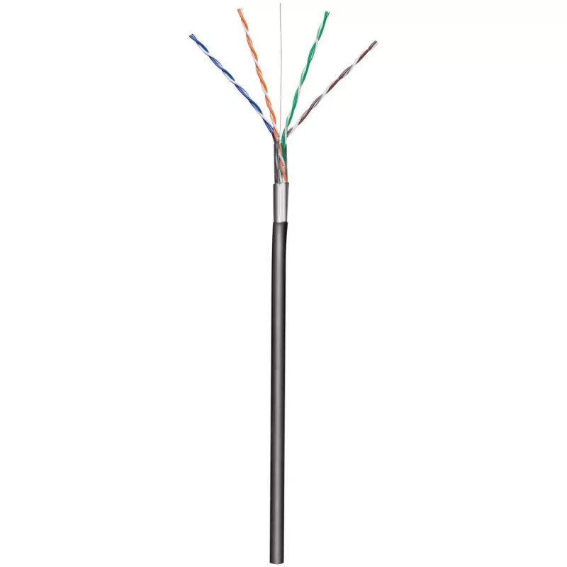 Cable Techly F/UTP Cat.5E CCA 305 m sólido para exterior negro ITP8-RIS-0305LO