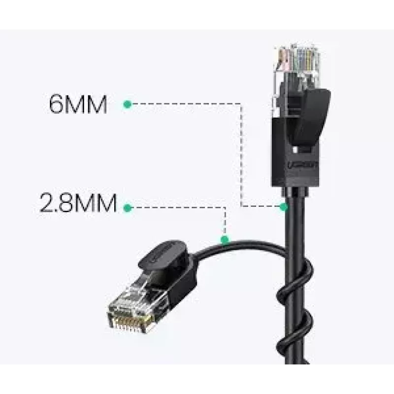 UGREEN NW122 cable de red Cat6A UTP, RJ45, 3 m, negro, hasta 10 Gb/s