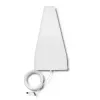 Antena QOLTEC 57021 4G LTE para exterior — ganancia 18 dBi, 600–2700 MHz, 50 Ω, 50 W, carcasa de plástico blanca